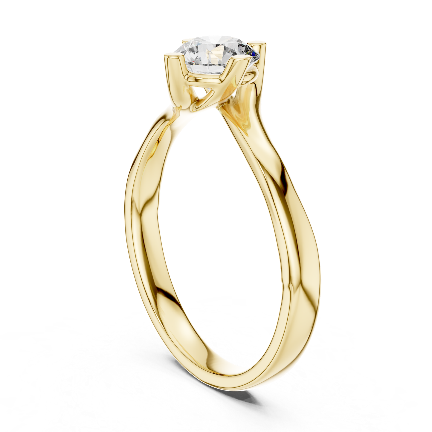 Round Cut Twist Solitaire Diamond Ring | Elegant Modern Style