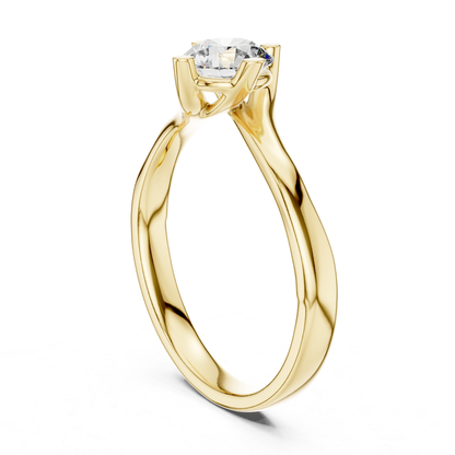 Round Cut Twist Solitaire Diamond Ring | Elegant Modern Style