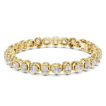 Cushion Cut Diamond Tennis Bracelet | Luxury White Gold Style