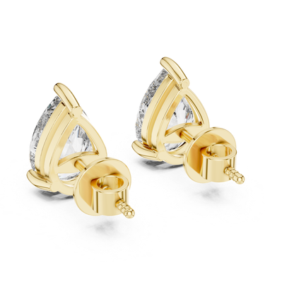 Pear Shape Diamond Stud Earrings | Prong Setting 18K Gold