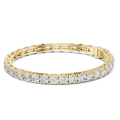 Round & Emerald Cut Diamond Tennis Bracelet | Luxury Elegance Style