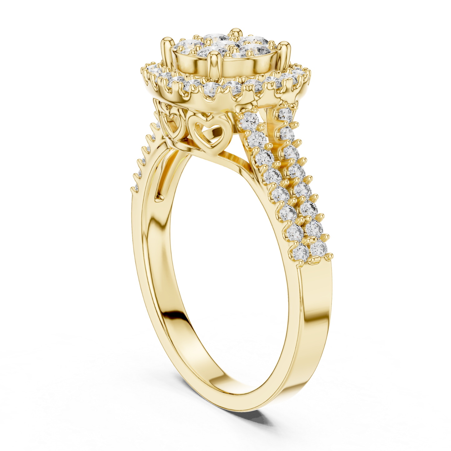 Round Cluster Halo Diamond Rings | Luxury Vintage Style