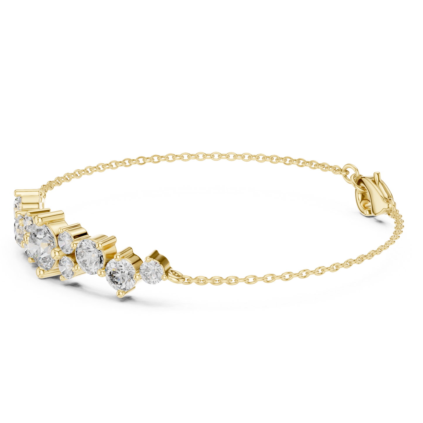 Round Diamond Cluster Bracelet | Elegant Luxury Style