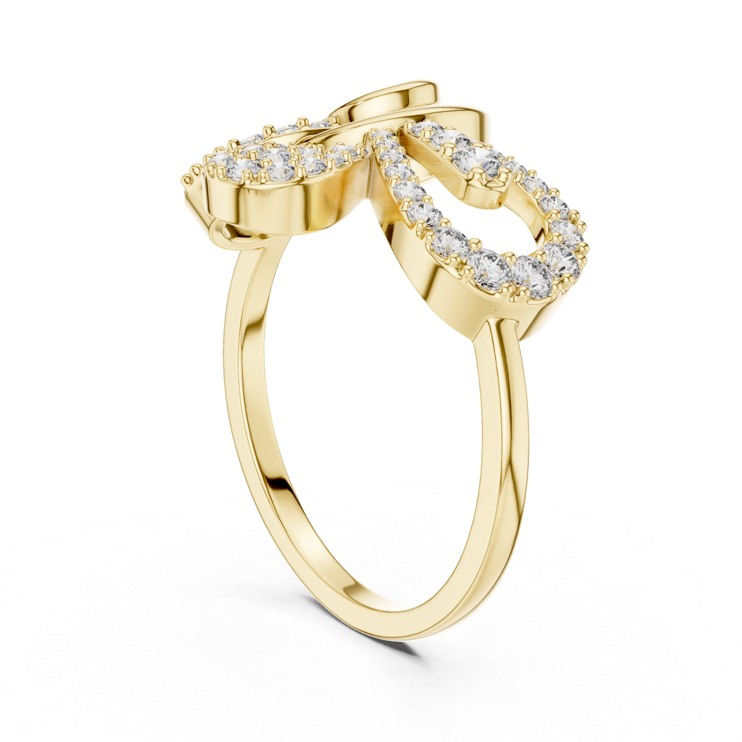 Elegant Diamond Swirl Open Ring | Luxury Contemporary Style