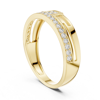 Round Diamond Channel Set Wedding Band | Modern Luxury Style