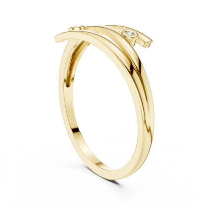 Bezel Diamond Open Wrap Ring | Modern Minimal Luxury Style