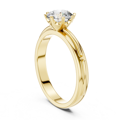 Round Diamond Designer Band Ring | 18K Gold Fine Jewelry