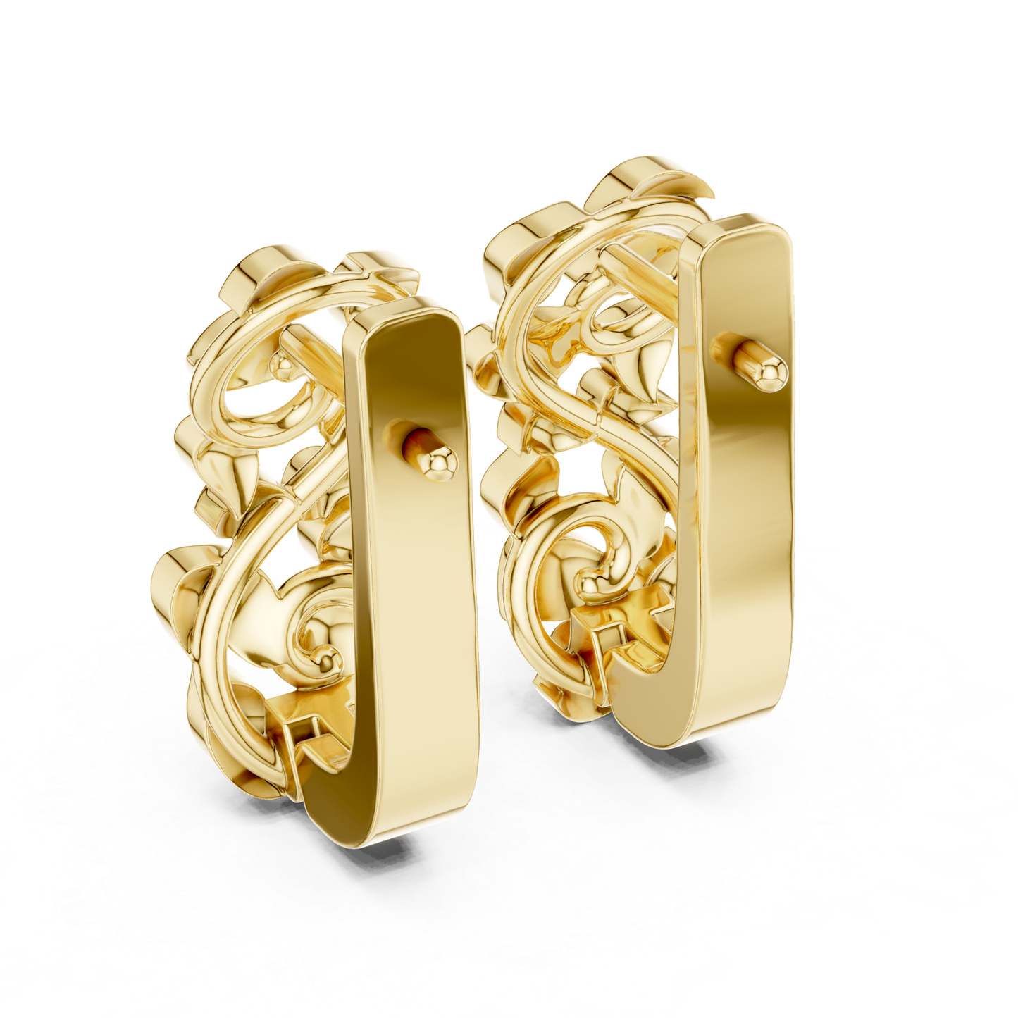 Abstract Leaf Gold Hoop Earrings | Contemporary Sculpted Elegance
