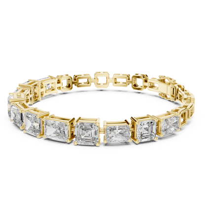 Emerald & Radiant Cut Diamond Tennis Bracelet | Luxury Style