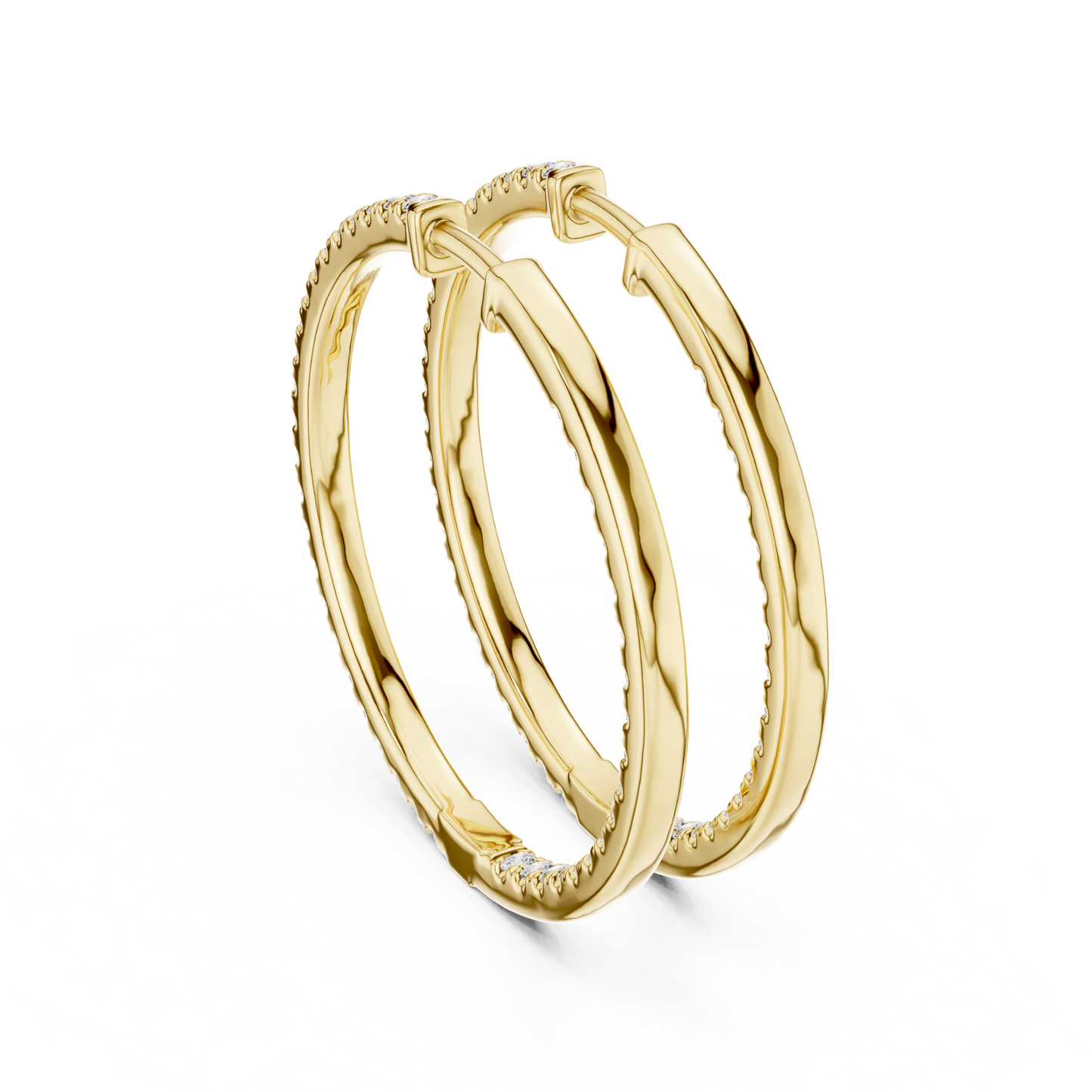 Classic Diamond Hoop Earrings with Brilliant Pave Elegance | Luxury Jewelry