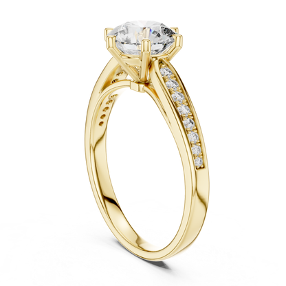 Round Diamond Channel Side Band Ring | Brilliance in Perfect Flow
