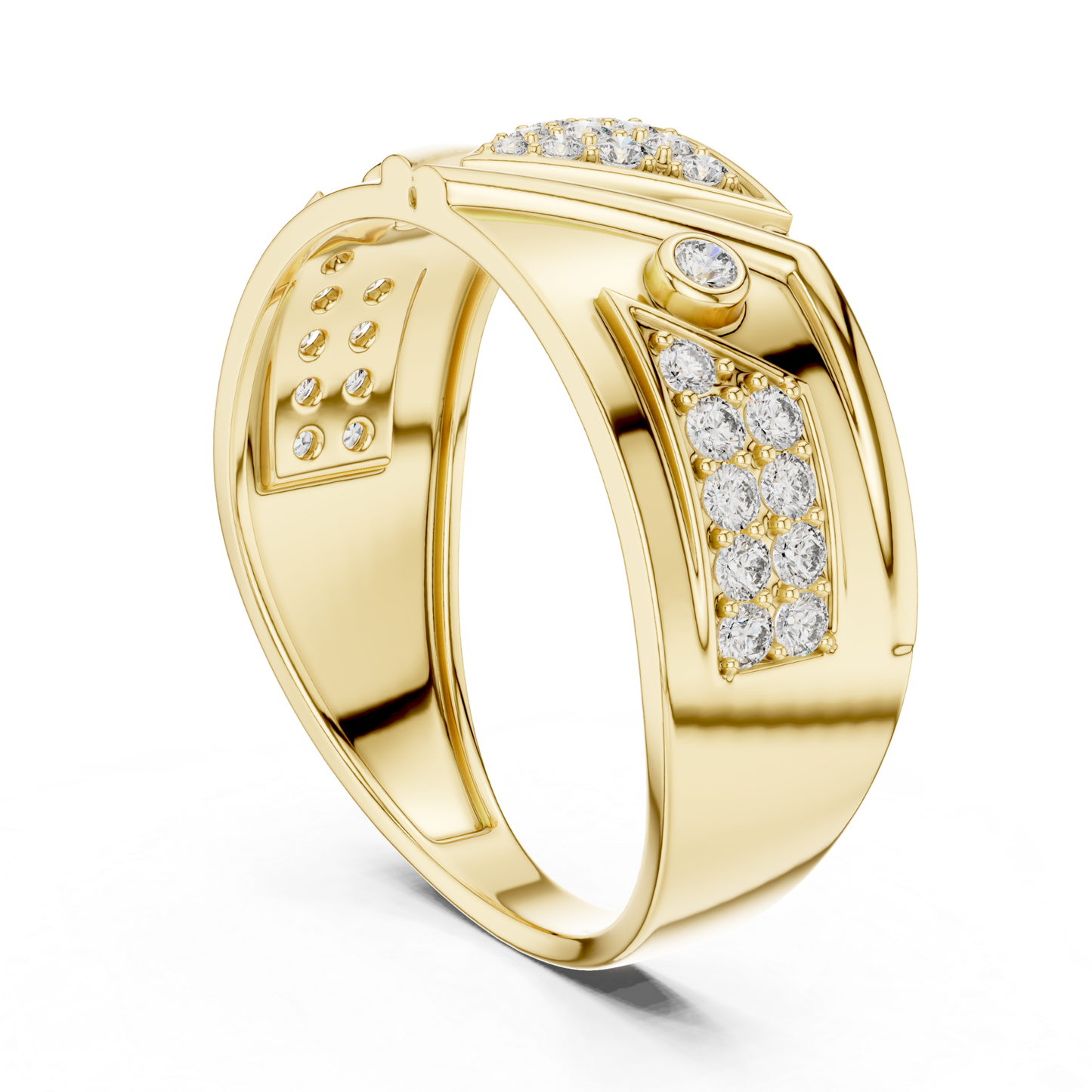 Luxury Triangle Diamond Band Rings | Modern Glamour Style