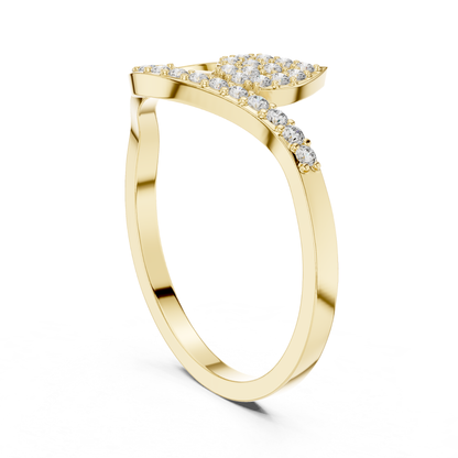 Elegant Leaf Diamond Open Ring | Nature Inspired Luxury Style