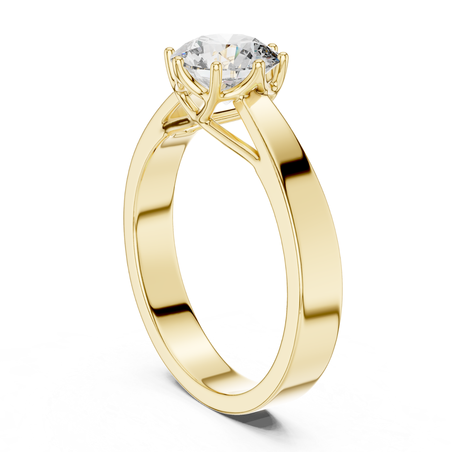 Round Diamond Solitaire Ring | 18K Gold Fine Jewelry