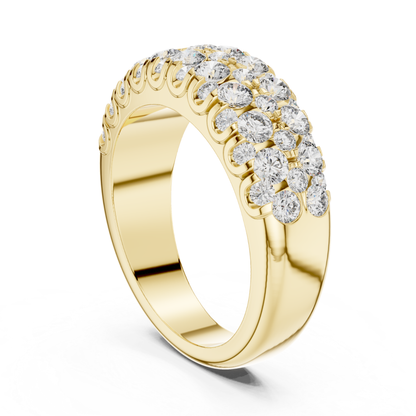 Multi Row Diamond Ring with Round Brilliant Elegance | Timeless Luxury