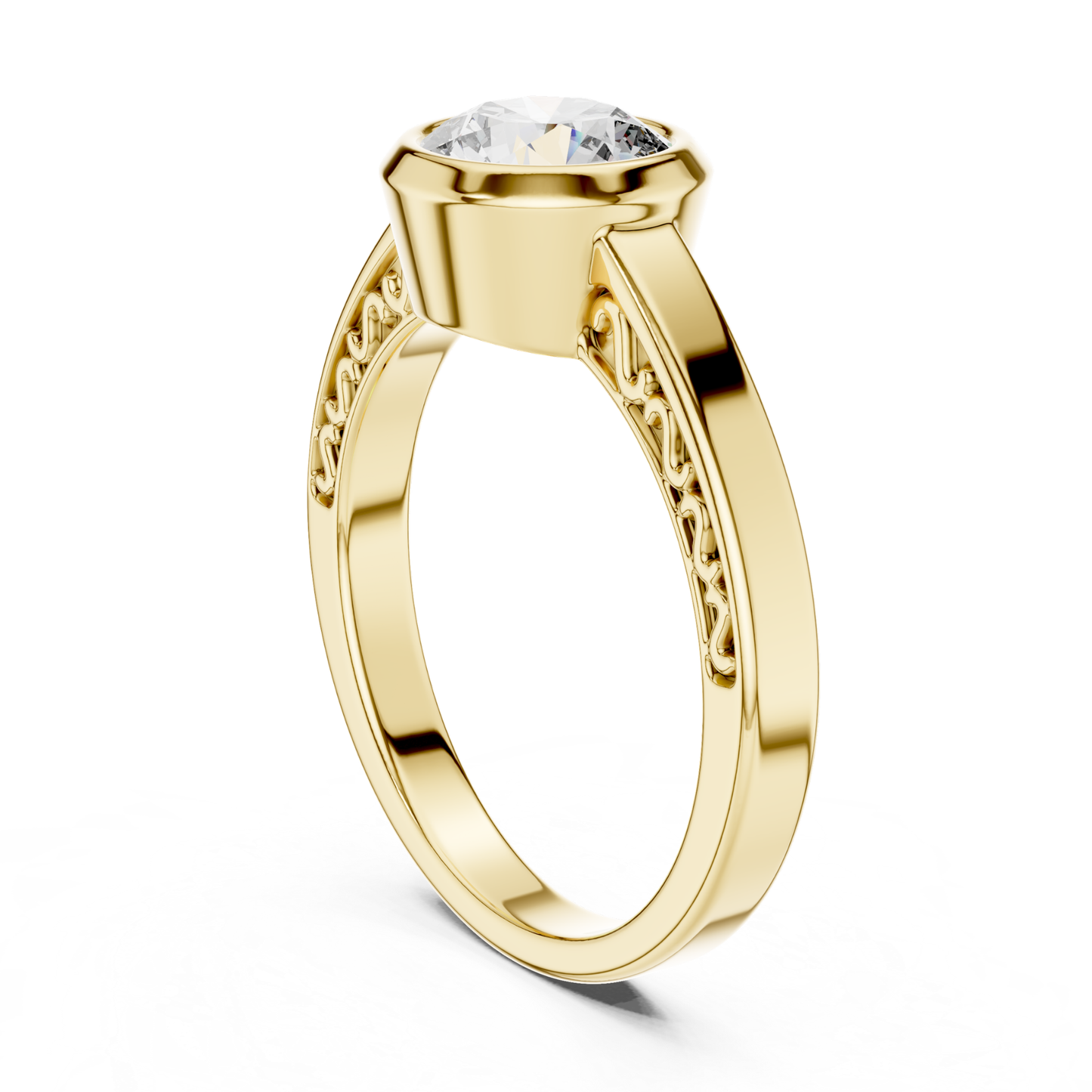 Round Cut Diamond Bezel Set Ring | Perfectly Encircled in Luxury