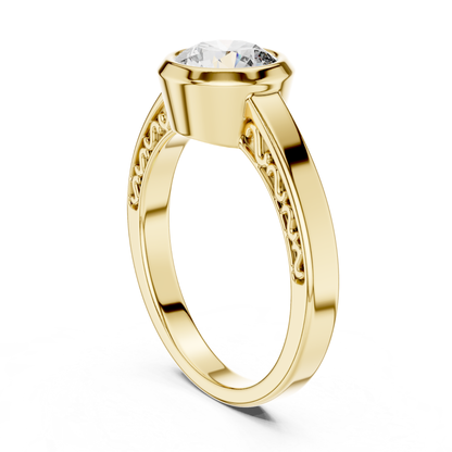 Round Cut Diamond Bezel Set Ring | Perfectly Encircled in Luxury
