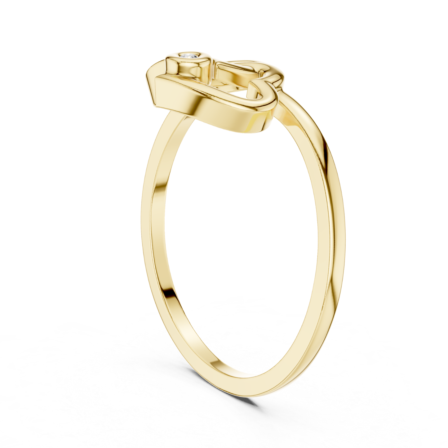 Double Heart Diamond Open Ring | Elegant Love Jewelry Style