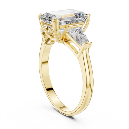 Emerald Cut Diamond Ring with Baguette Side Stones | Step-Cut Legacy