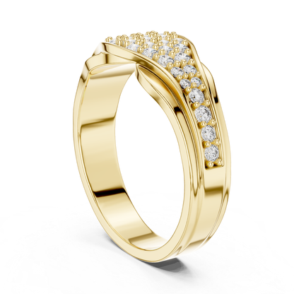 Round Diamond Cluster Wave Band | Elegant Luxury Style