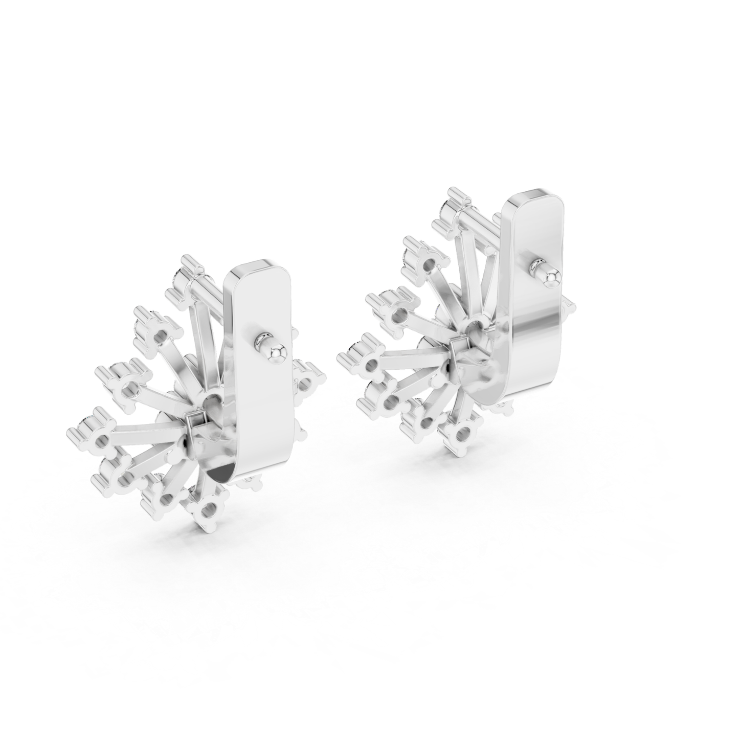 Starburst Diamond Stud Earrings with Round Brilliant Details | Celestial Glow