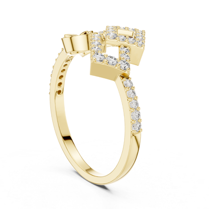 Princess Cut Double Square Diamond Rings | Modern Luxury Style