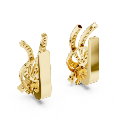 Twisted Diamond Drop Earrings with Criss Cross Elegance | Contemporary Luxury