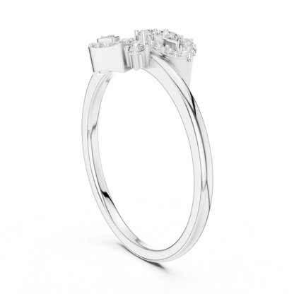 Pear Cut Open Wrap Diamond Rings | Elegant White Gold Style