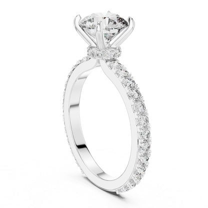 Classic Round Cut Diamond Engagement Ring | Luxury Gold Style