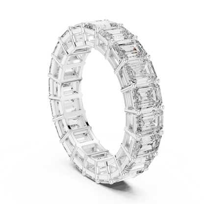 Emerald Cut Diamond Eternity Band | Luxury Gold Wedding Rings