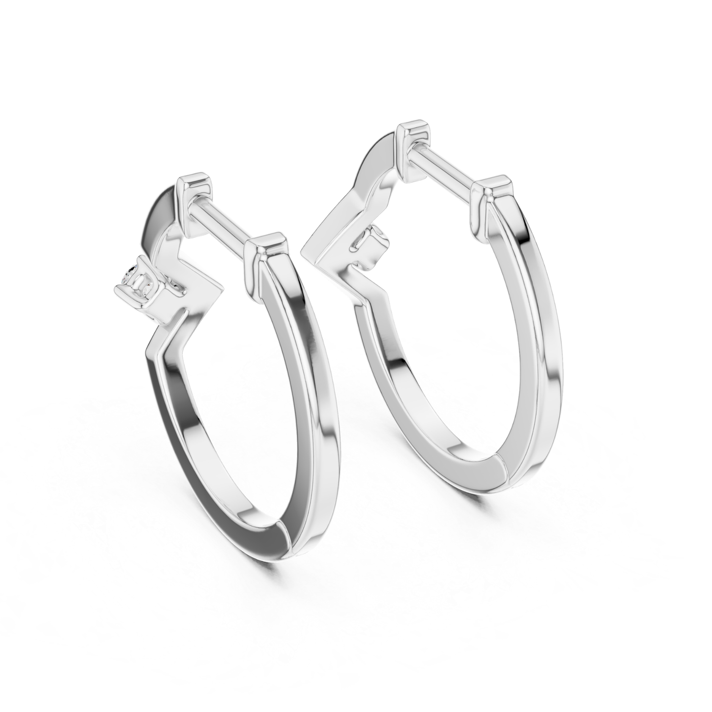 Modern Zigzag Diamond Hoop Earrings with Minimal Elegance | Luxury Jewelry