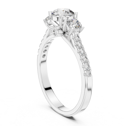 Round Diamond Side Stone Band Ring | Brilliance All Around