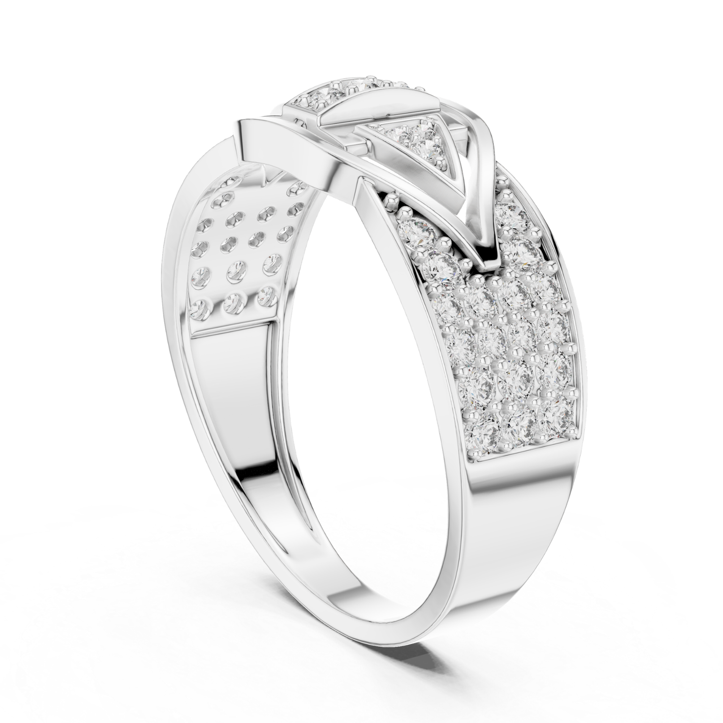 Round Diamond Luxury Band | Modern Geometric Style
