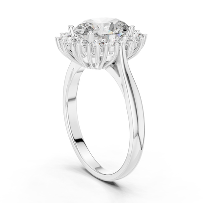 Oval Cut Halo Diamond Rings | Luxury Yellow Gold Statement Style