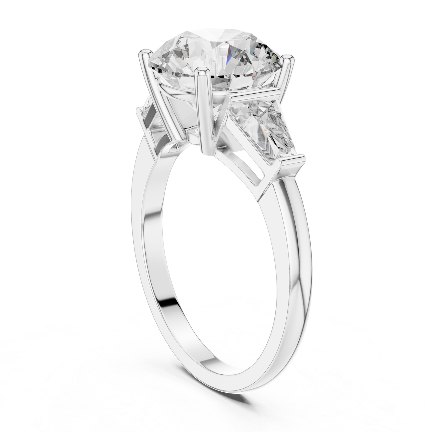 Round Diamond Ring with Side Stones | Brilliance All Around