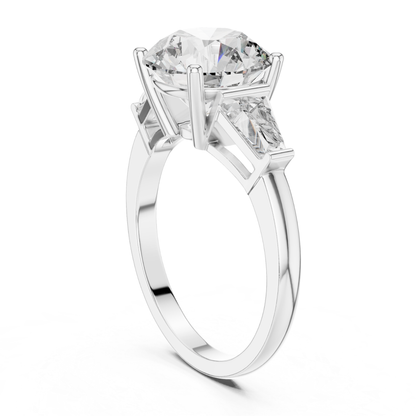 Round Diamond Ring with Side Stones | Brilliance All Around