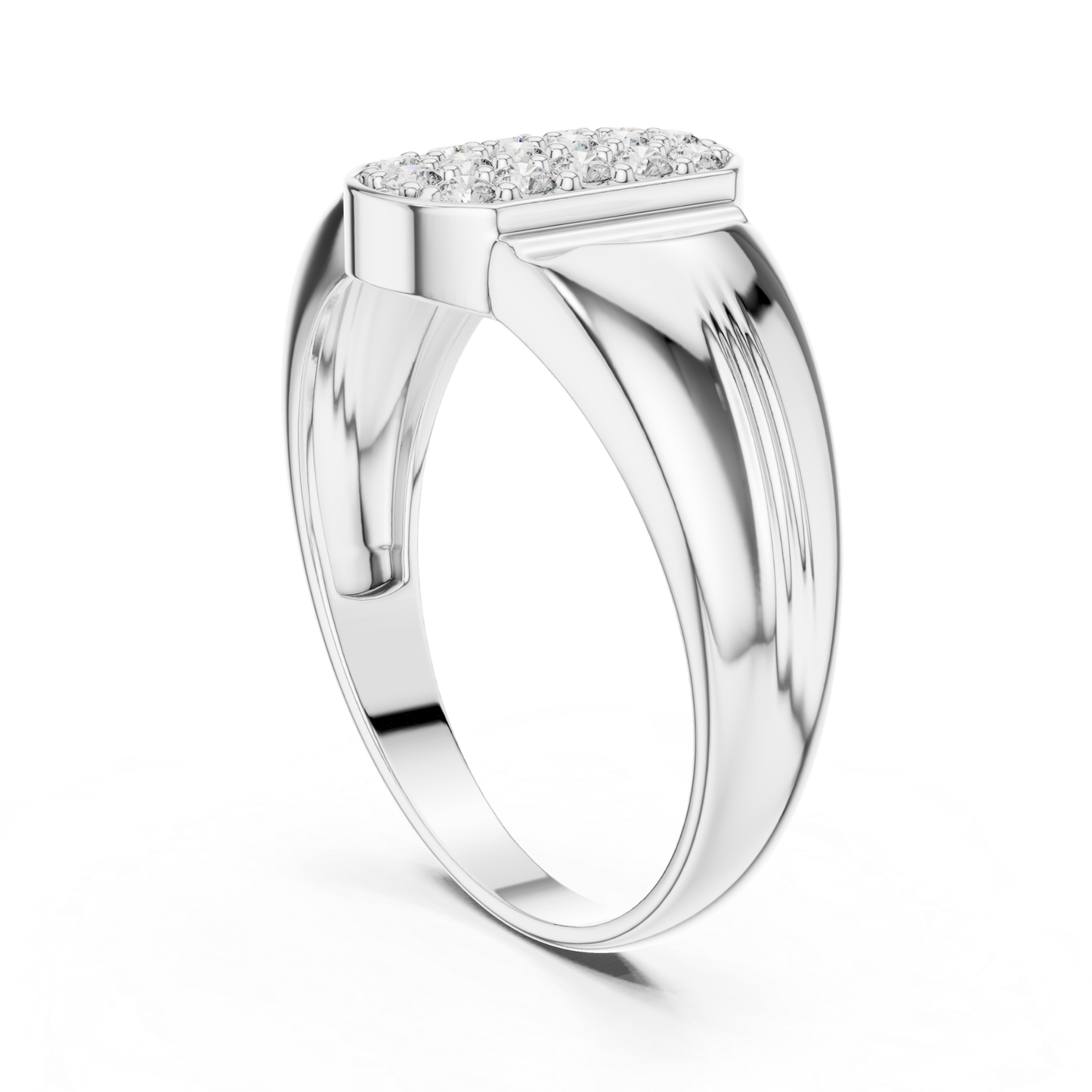 Round Diamond Cluster Signet Ring | Modern Luxury Style