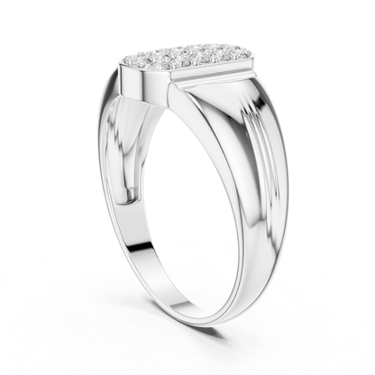 Round Diamond Cluster Signet Ring | Modern Luxury Style