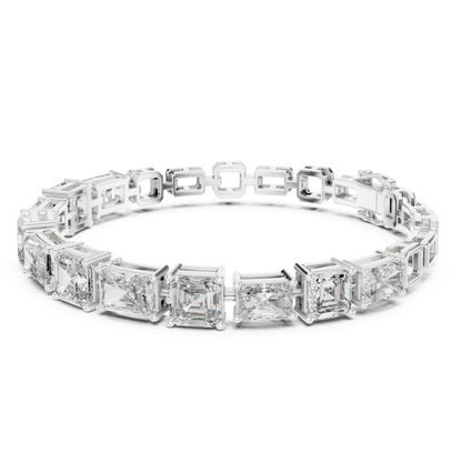 Emerald & Radiant Cut Diamond Tennis Bracelet | Luxury Style