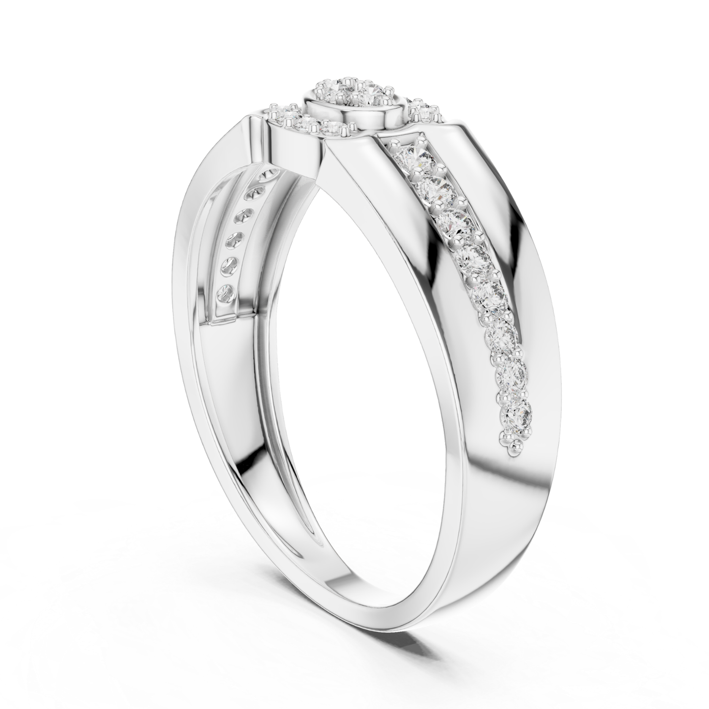 Round Diamond Cluster Band Ring | Modern Luxury Style