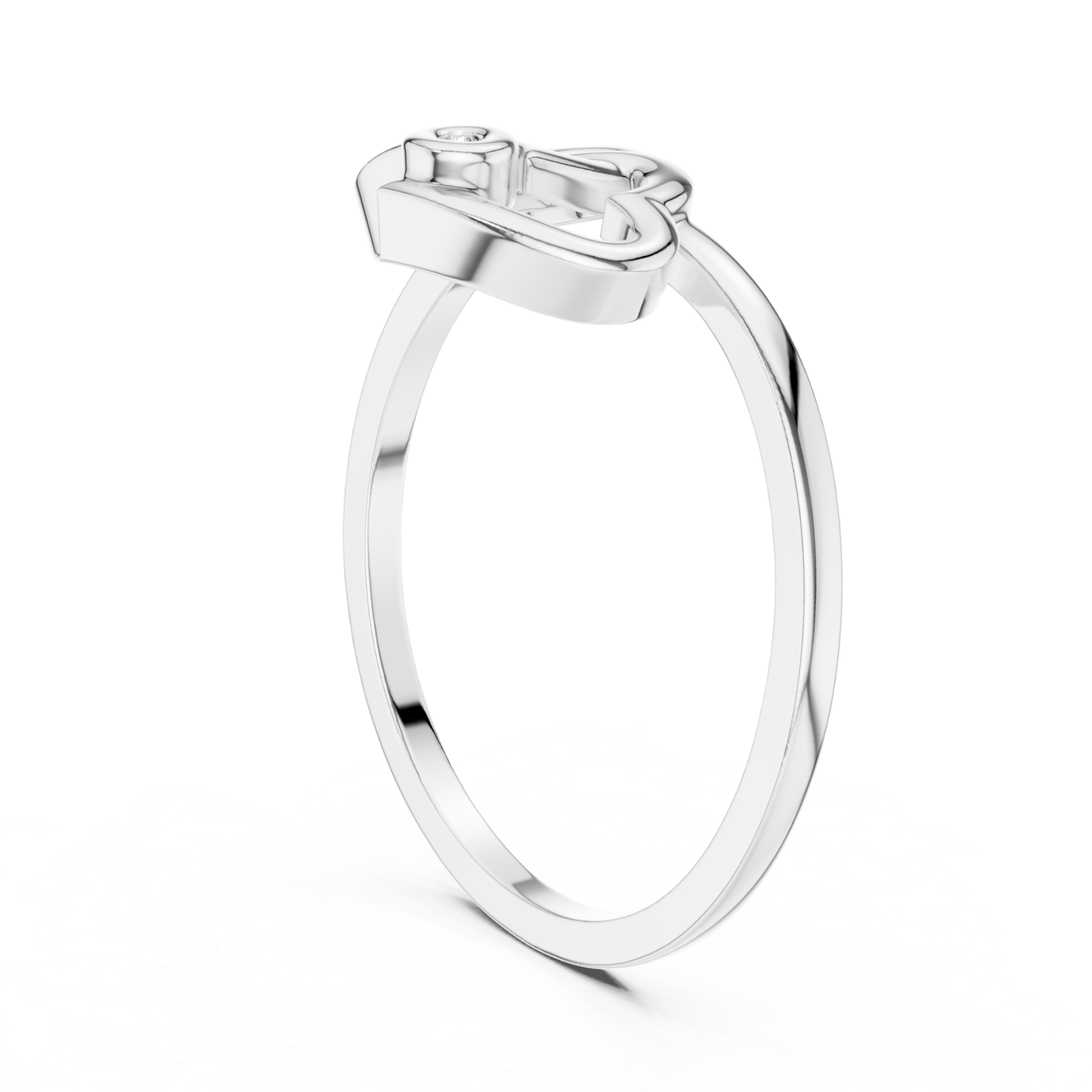 Double Heart Diamond Open Ring | Elegant Love Jewelry Style
