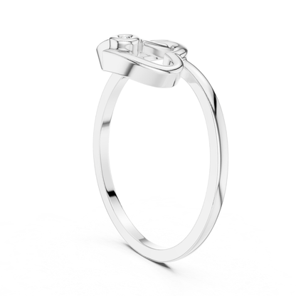 Double Heart Diamond Open Ring | Elegant Love Jewelry Style