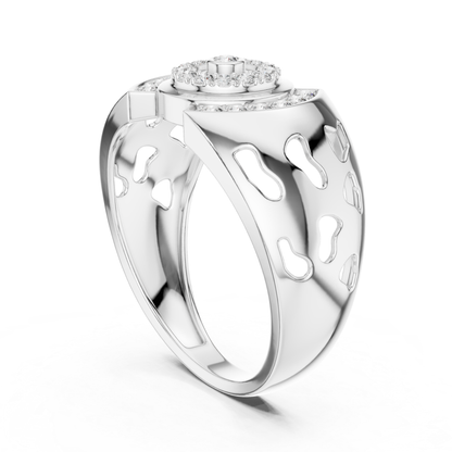 Luxury Diamond Circle Statement Rings | Modern White Gold Style