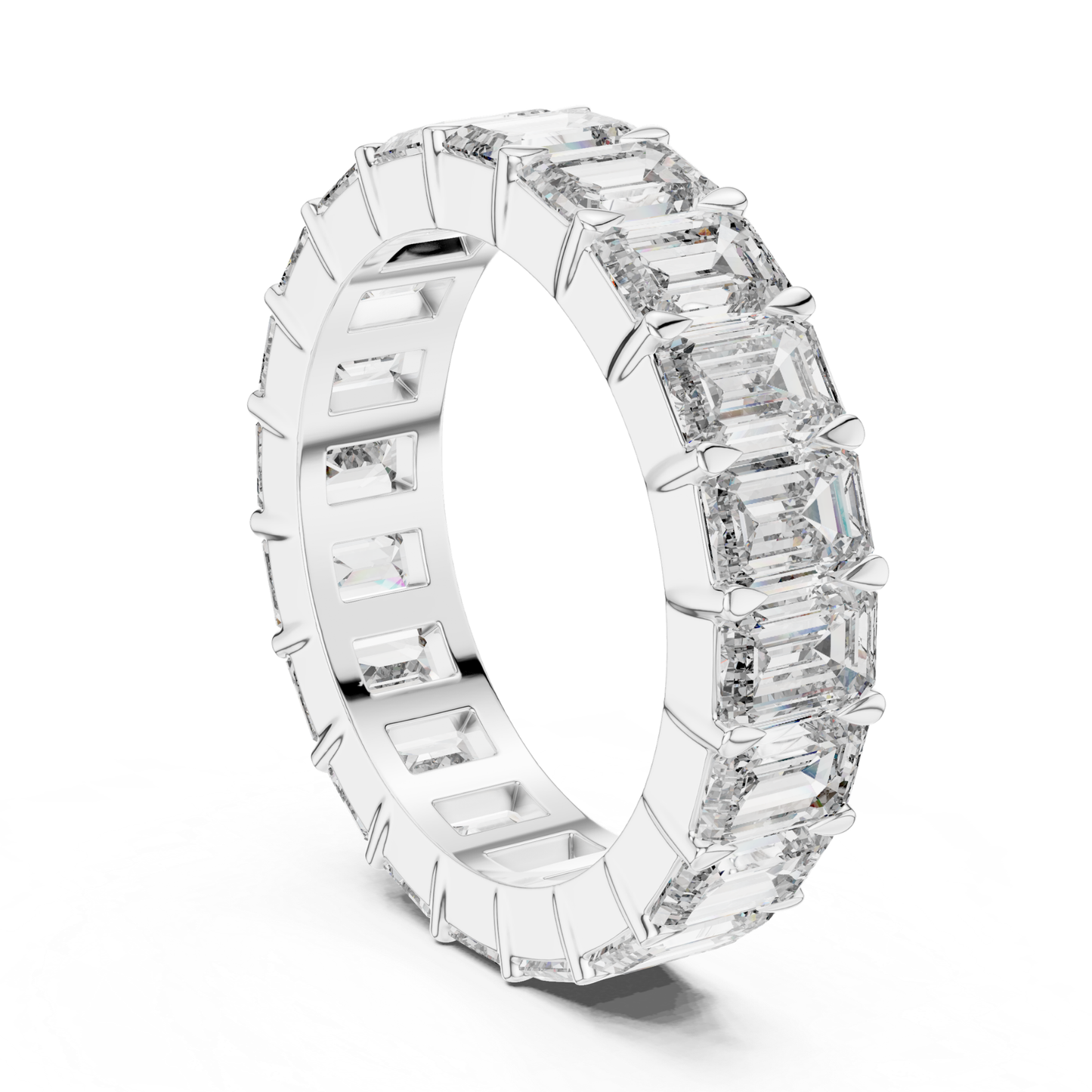 Emerald Cut Diamond Eternity Band | Infinite Step-Cut Brilliance