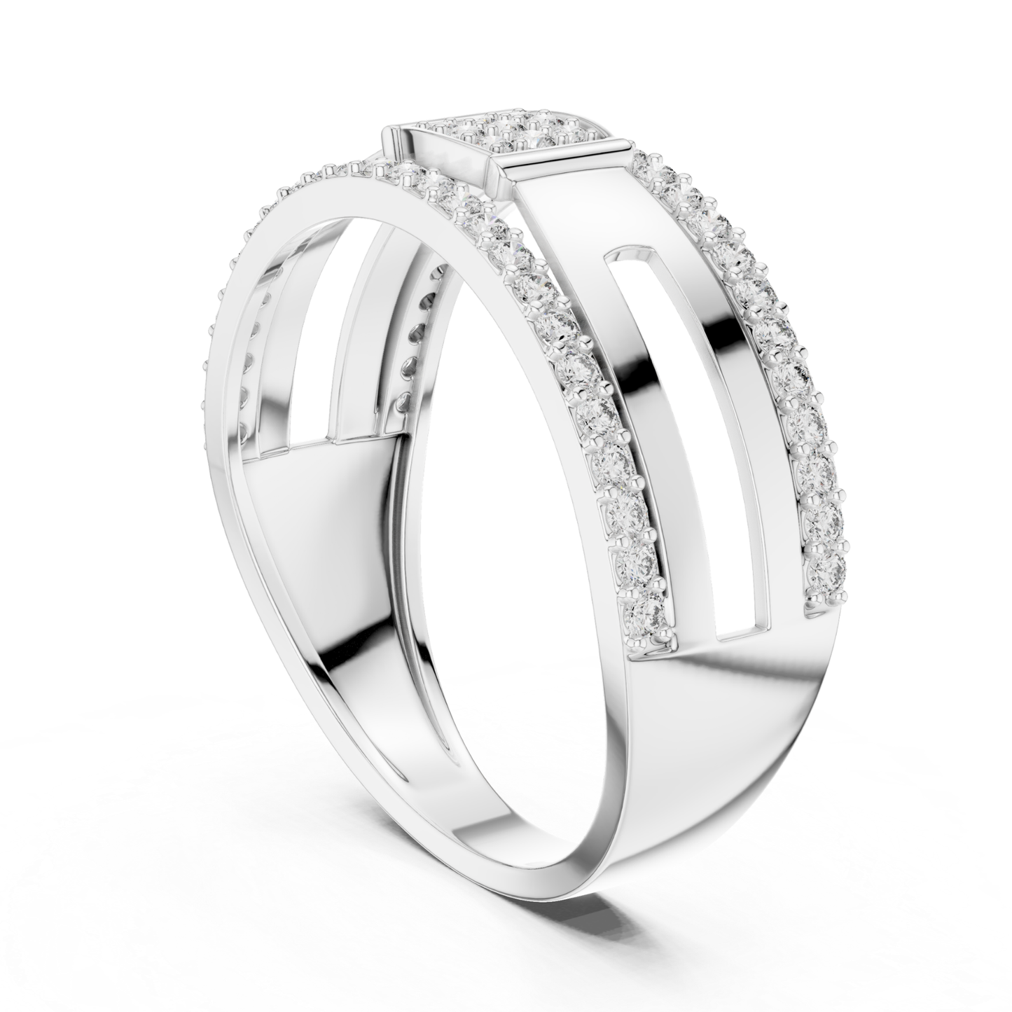 Luxury Men’s Diamond Band | Modern White Gold Wedding Style