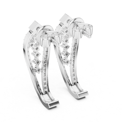 Geometric Diamond Drop Earrings with Openwork Elegance | Modern Luxury