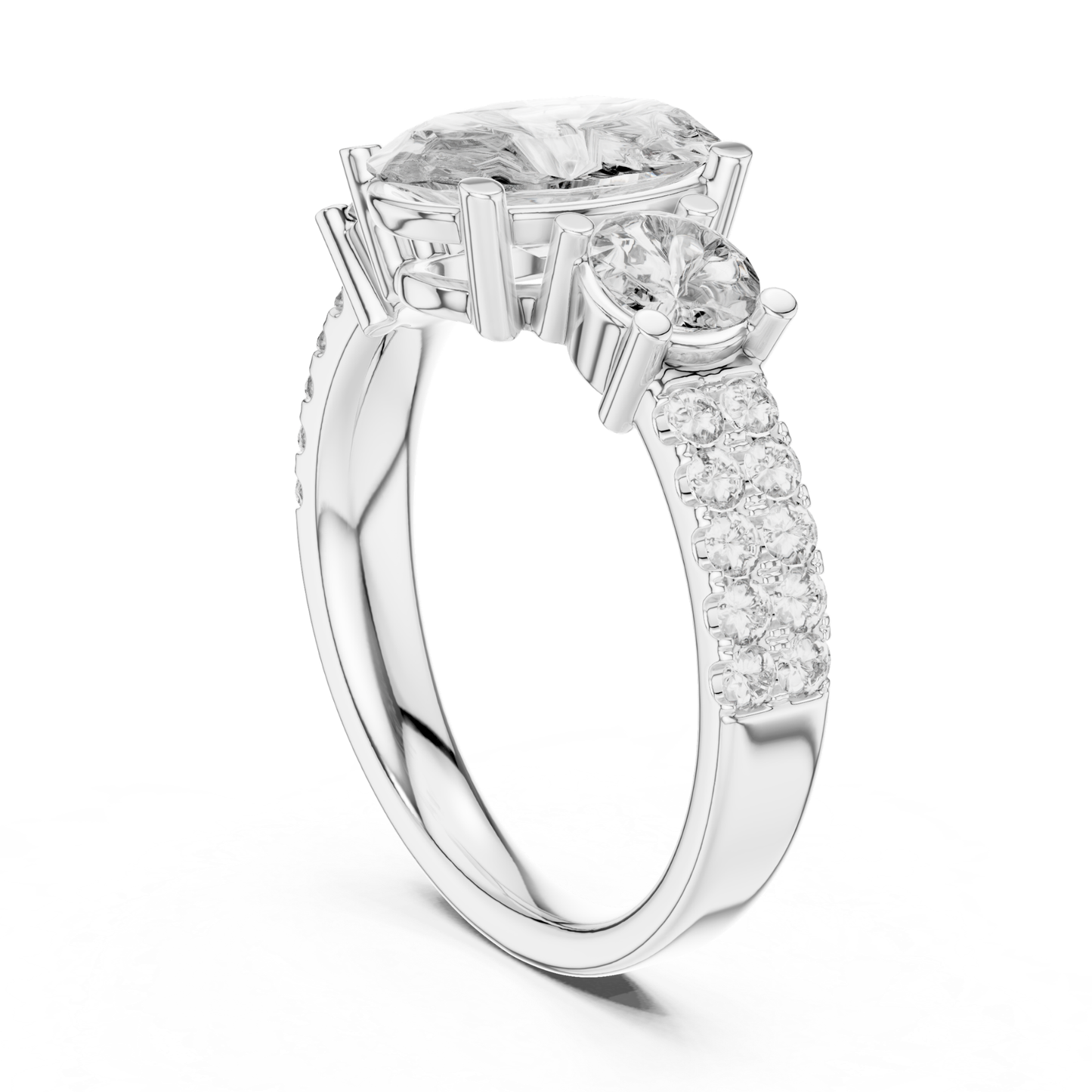 Oval Cut Three Stone Diamond Ring | Luxury Gold Engagement Style