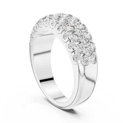 Multi Row Diamond Ring with Round Brilliant Elegance | Timeless Luxury