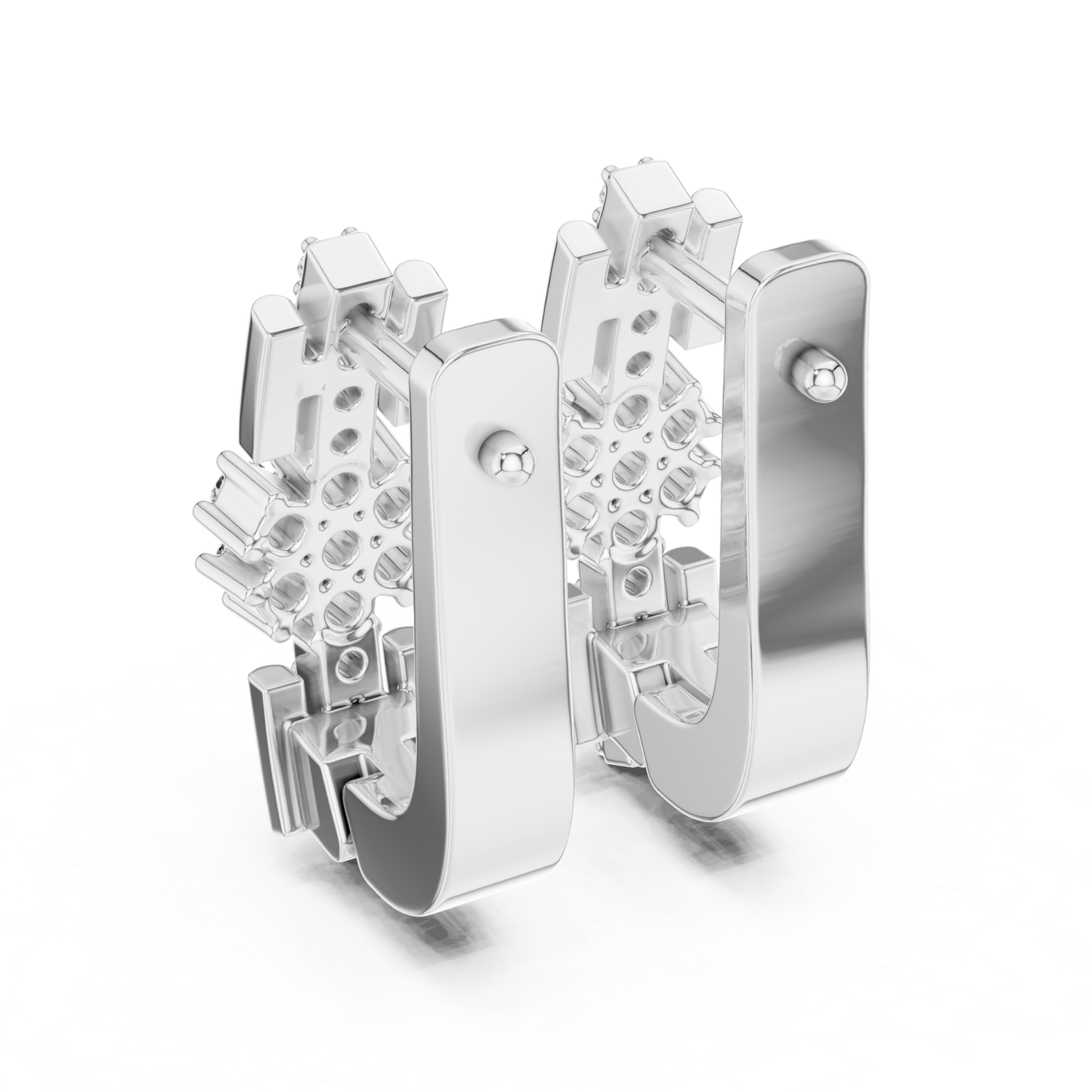 Floral Diamond Hoop Earrings with Round Brilliant Accent | Modern Luxury