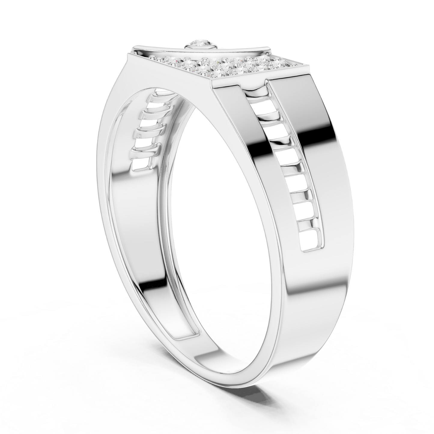 Luxury Round Diamond Band | Modern Geometric Statement Style